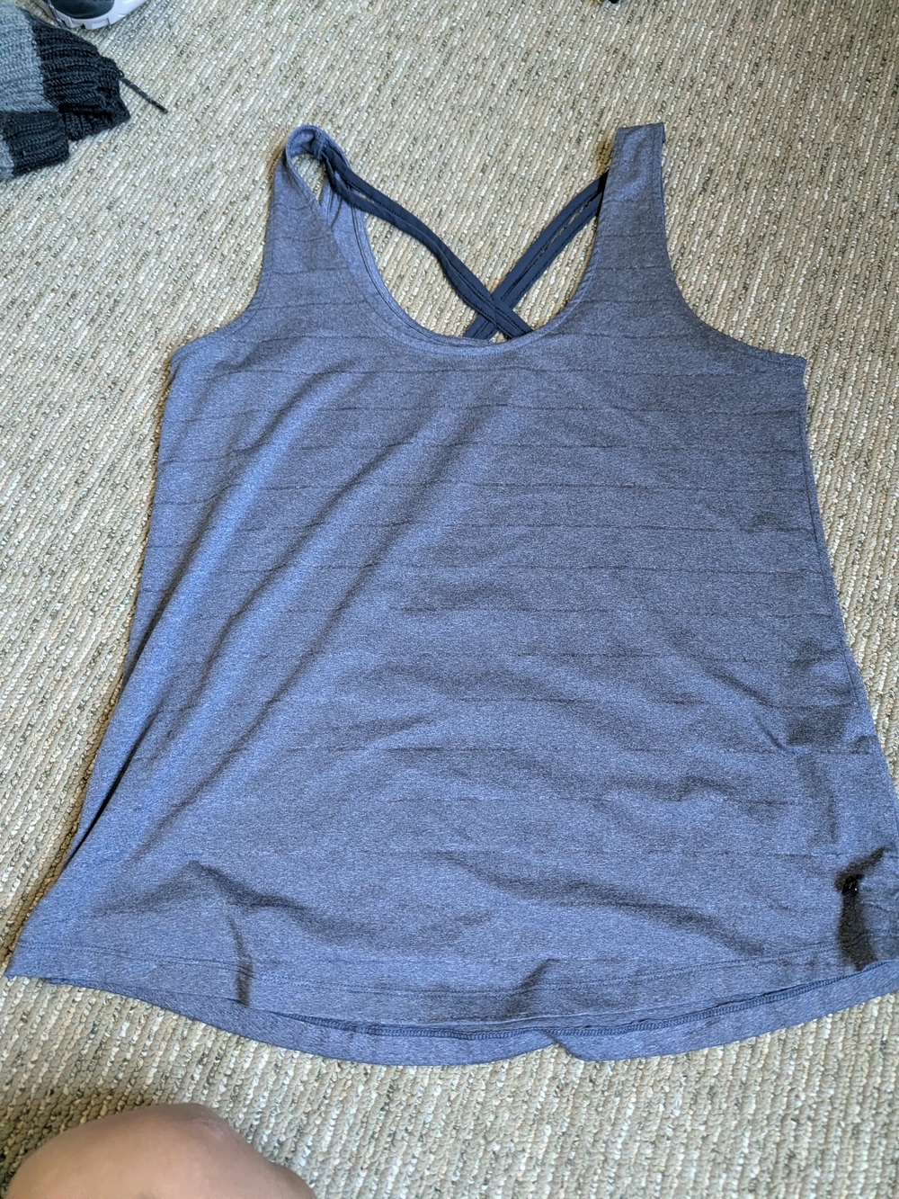 Helly Hansen Heather Gray Cross-Back Athletic Tank